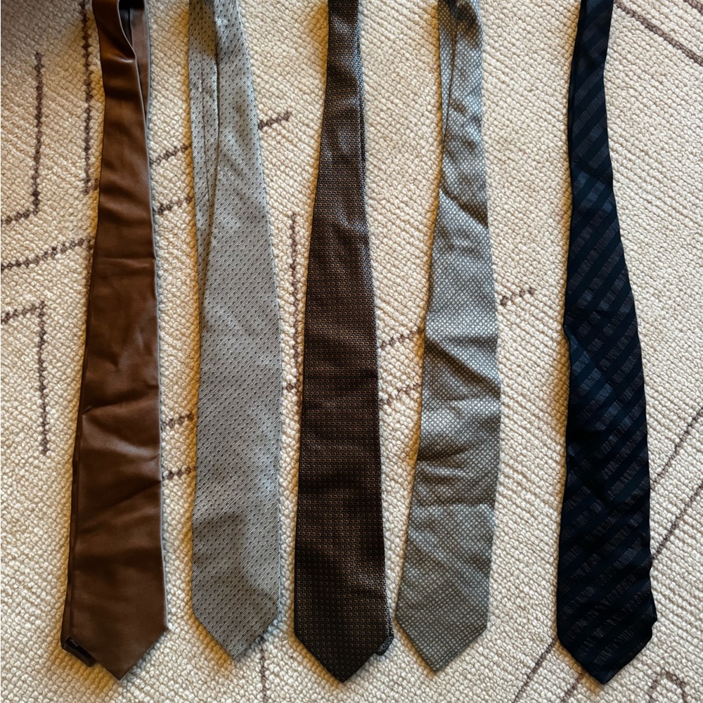Designer Men's Tie Set - Brown, Gray, Black